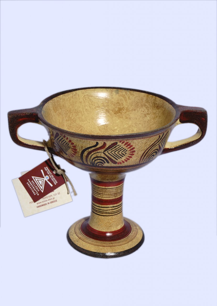 Minoan kylix with geometric and leafy decoration 